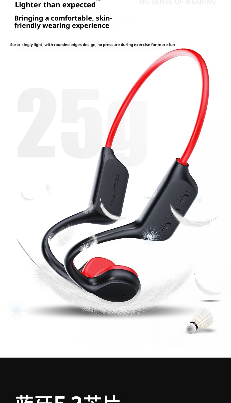 3c X7 Bone Conduction Wireless Non-In-Ear Sports Running Waterproof Over-Ear Bluetooth 5.3 Earphones_voghion.com