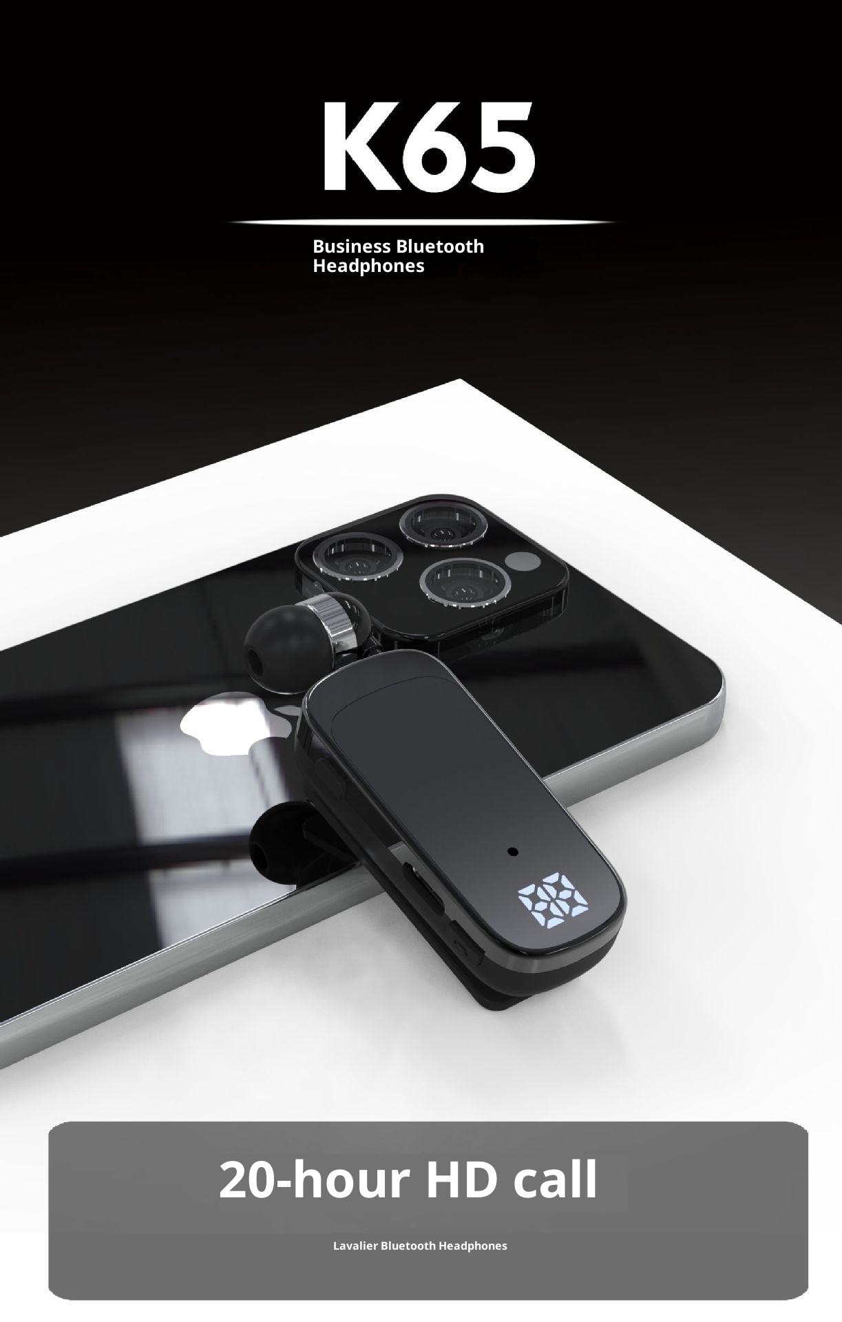 Auricolari Bluetooth con clip 3c, batteria a lunghissima durata, grande capacità, notifica di chiamata in arrivo, vibrazione, guida alla consegna_voghion.com