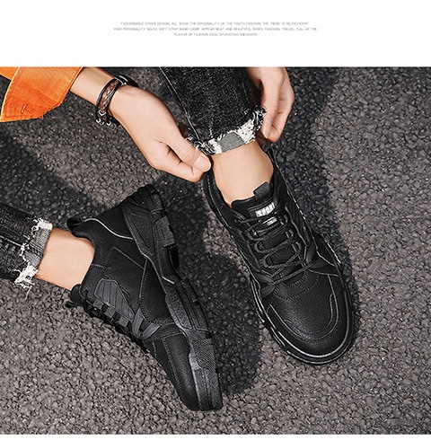 ShoeGlobe Herren Martin Boots Sommer Neu Dicke Sohle Höhenvergrößerung Wasserdicht Rutschfest Freizeit Sport Wandern Arbeit Sicherheit Trendy_voghion.com