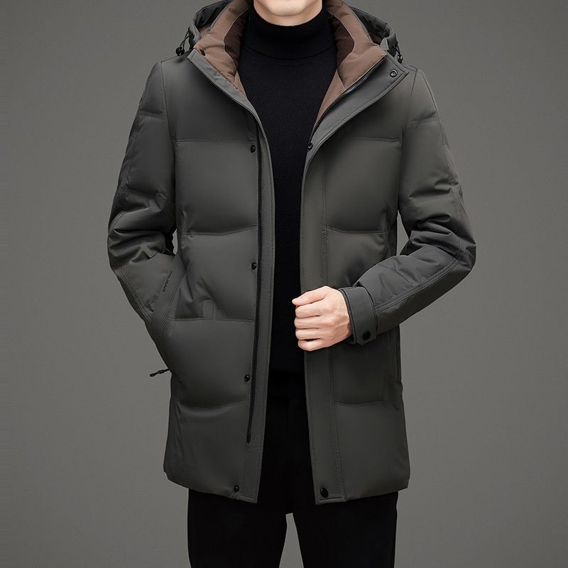boy Daikumen Thickened 2025 Winter New Mid-Length Outdoor Hooded Down Jacket Men's Clothing_voghion.com