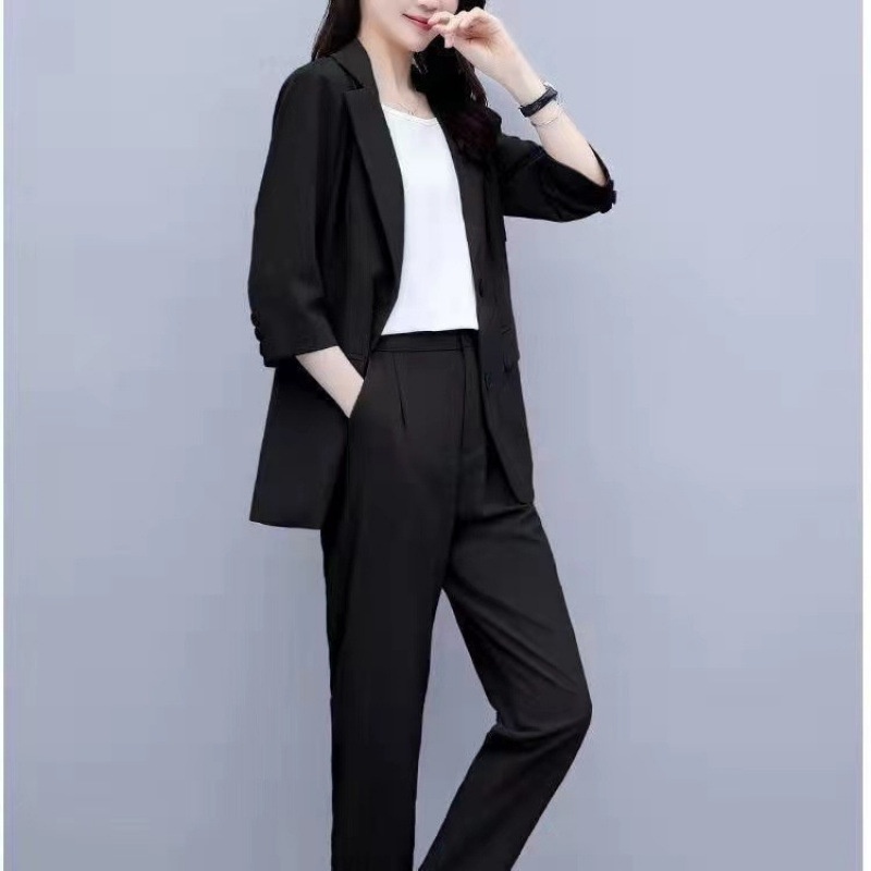 GraceChic GraceChic GraceChic 2024 Autumn Winter New Plus Size Slimming Age-Reducing Suit For Women Fashionable Elegant Two-Piece Blazer Set_ecoleips.com