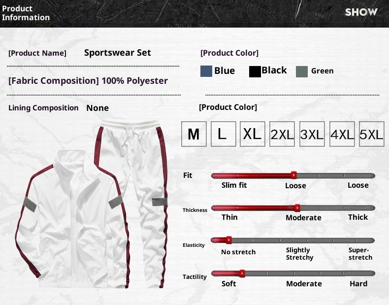 001 Neuer lässiger, dünner Stehkragen-Sport-Zweiteiler für Herren, Frühling/Herbst, Trendy 3225_voghion.com