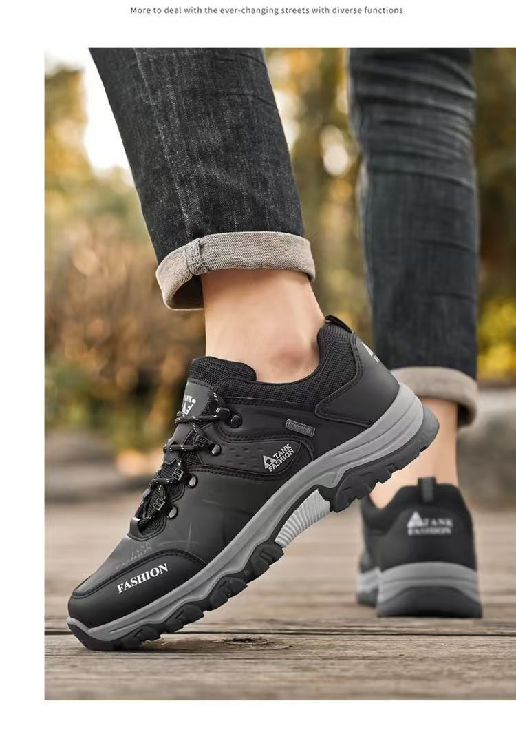 ShoeGlobe Men's 2025 Spring New Labor Protection Sports Hiking Waterproof Non-slip Wear-resistant Outdoor Low-top Casual Shoes For_voghion.com