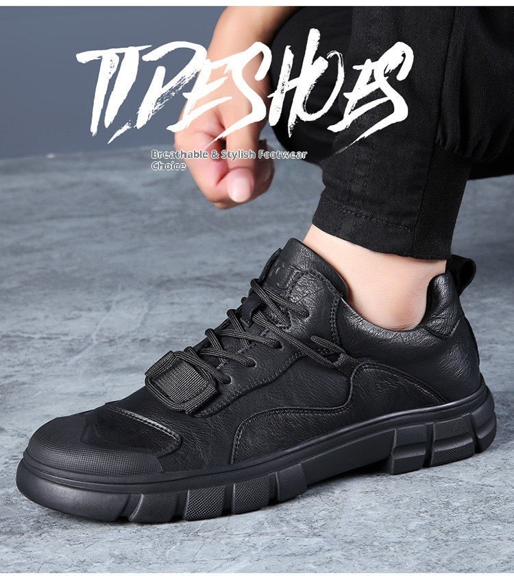 ShoeGlobe 2025 Spring New Men's Casual Men Genuine Leather Versatile Waterproof Non-Slip Outdoor Sports Work Hiking Shoes_voghion.com