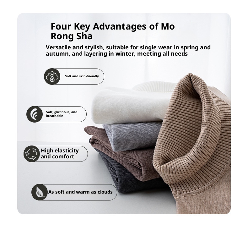 1 Maglione da uomo tinta unita 2025 Autunno Inverno Nuovo foderato in pile ispessito caldo collo medio maglietta base nera top alla moda_voghion.com