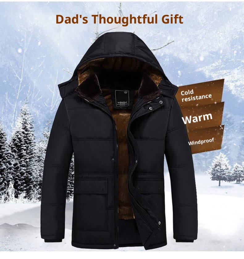 boy Middle-aged Elderly Down Jacket Men, Dad's Thickened And Warm Winter Coat For Ages 60-70, 80, Grandpa's Overcoat_voghion.com