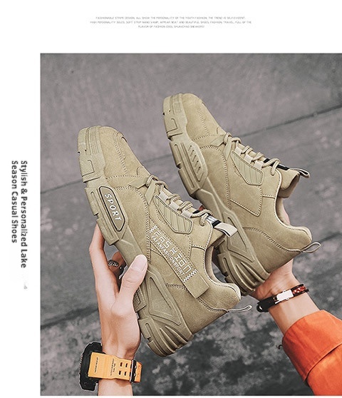 ShoeGlobe Herren Martin Boots Sommer Neu Dicke Sohle Höhenvergrößerung Wasserdicht Rutschfest Freizeit Sport Wandern Arbeit Sicherheit Trendy_voghion.com