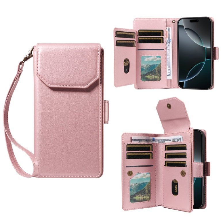 TechGlobe Cross-border-kompatible iPhone 16 Multi-SIM Leder-Wallet-Handyhülle 15 14 Pro Max Schutzhülle_voghion.com