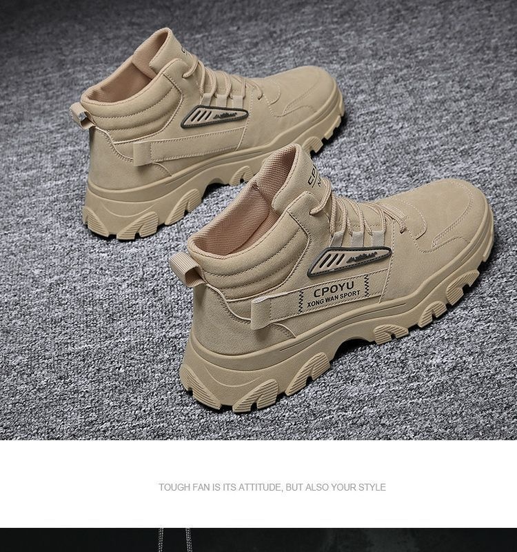 ShoeGlobe Martin Spring da uomo, stivali da trekking alti, impermeabili, antiscivolo, da lavoro e da esterno, con suola spessa e altezza maggiorata_voghion.com