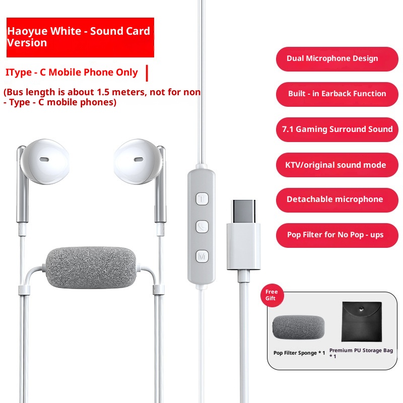 Cuffie cablate con scheda SK7 3c con ritorno auricolare, accompagnamento Bluetooth, streaming live, canto, riverbero, effetti sonori, giochi 7.1_voghion.com