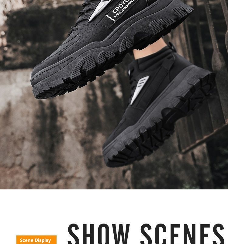 ShoeGlobe Martin Spring da uomo, stivali da trekking alti, impermeabili, antiscivolo, da lavoro e da esterno, con suola spessa e altezza maggiorata_voghion.com