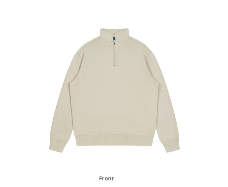 boy 350g Stand Collar For Men 2025 Autumn New Loose Heavyweight Half-Zip Men's Casual Sweatshirt With Logo Printing_voghion.com