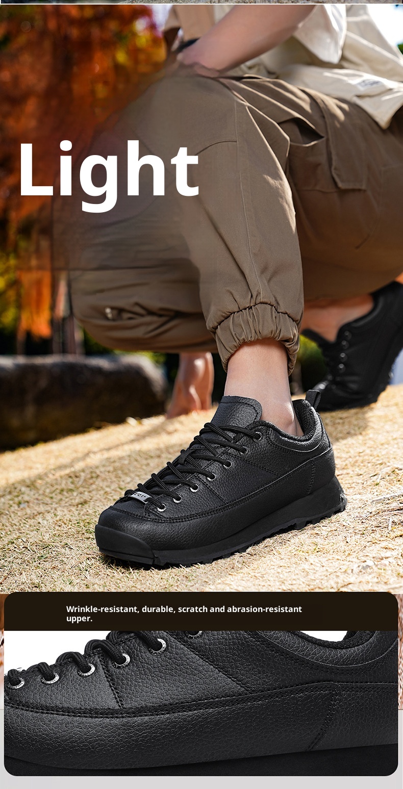 ShoeGlobe Monaco Scarpe basse da uomo in pelle per escursioni, campeggio, outdoor, impermeabili, antiscivolo, per sport di montagna_voghion.com