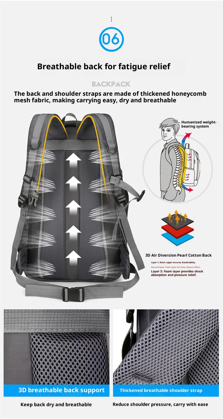 ActiveGo Sports Lare Capacity Water-Resistant Oxford Cloth Campin Backpack Men's Hikin Lon-Distance Travel Women's Luae_voghion.com
