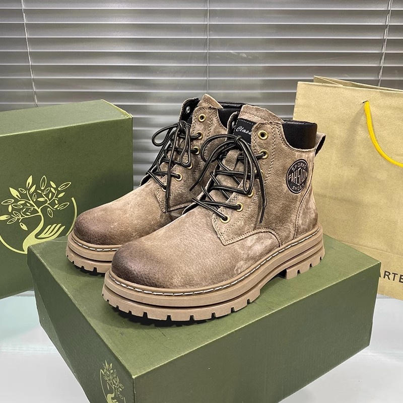 ShoeGlobe High-Top Martin Unisex Gelbe Trekking-Sportschuhe Rutschfeste Herrenstiefel Outdoor Wandern_voghion.com