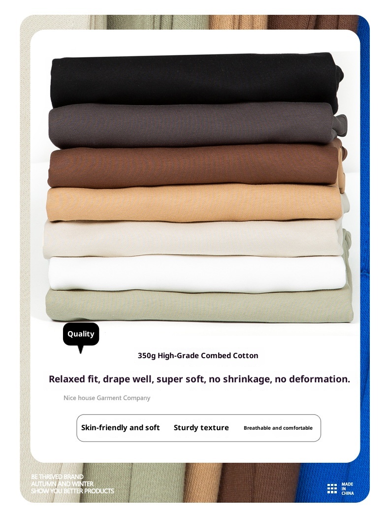 boy 350g Stand Collar For Men 2025 Autumn New Loose Heavyweight Half-Zip Men's Casual Sweatshirt With Logo Printing_voghion.com