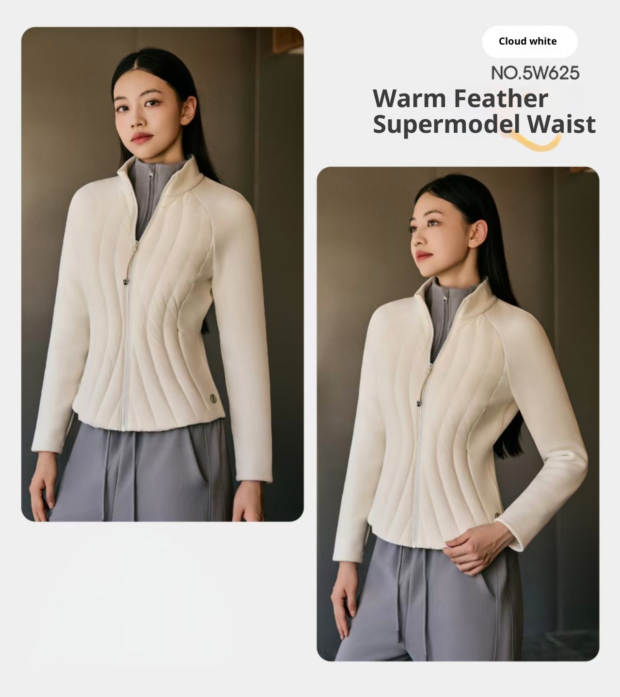 ChicShe White Duck Lightweight Stand Collar Women Outdoor Skiing Slim Fit Warm Women's Down Jacket For Inner And Outer Wear_voghion.com