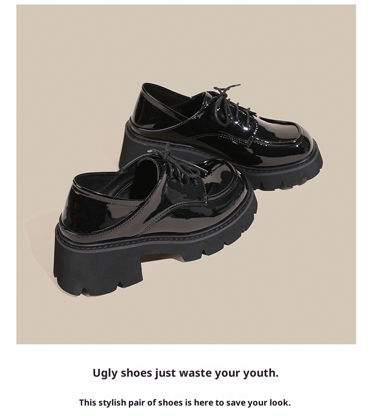 Scarpe da donna in pelle piccole taglie forti 41-43, mocassini con suola spessa, primavera autunno 2024, neri, con tacco alto e spesso, alla moda_voghion.com