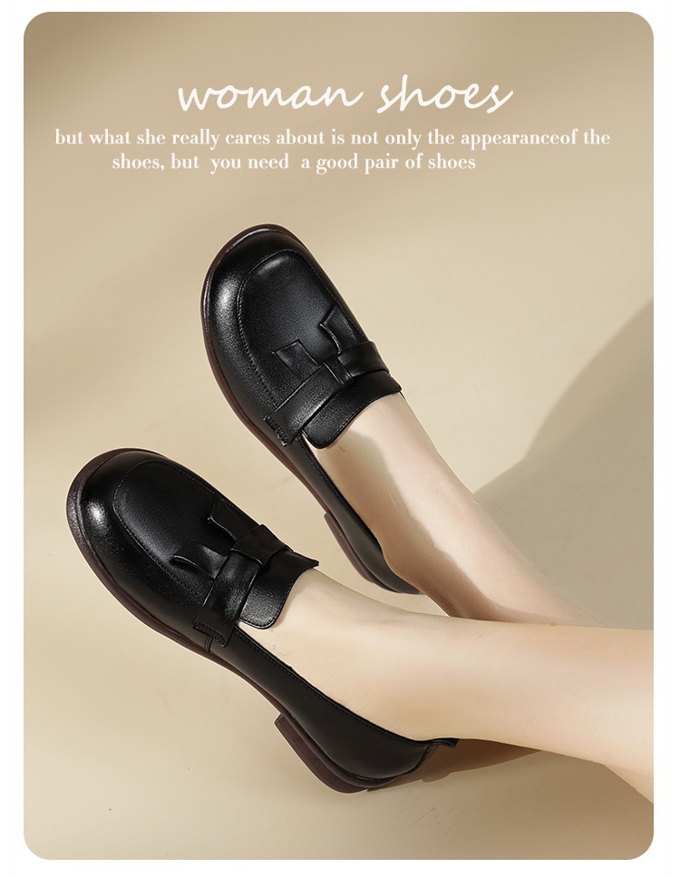 Loafers Dames Lente Herfst Nieuwe Britse Stijl Kleine Echte Lederen Zachte Zool Instappers Enkel Schoenen Voor Middelbare Leeftijd En_voghion.com