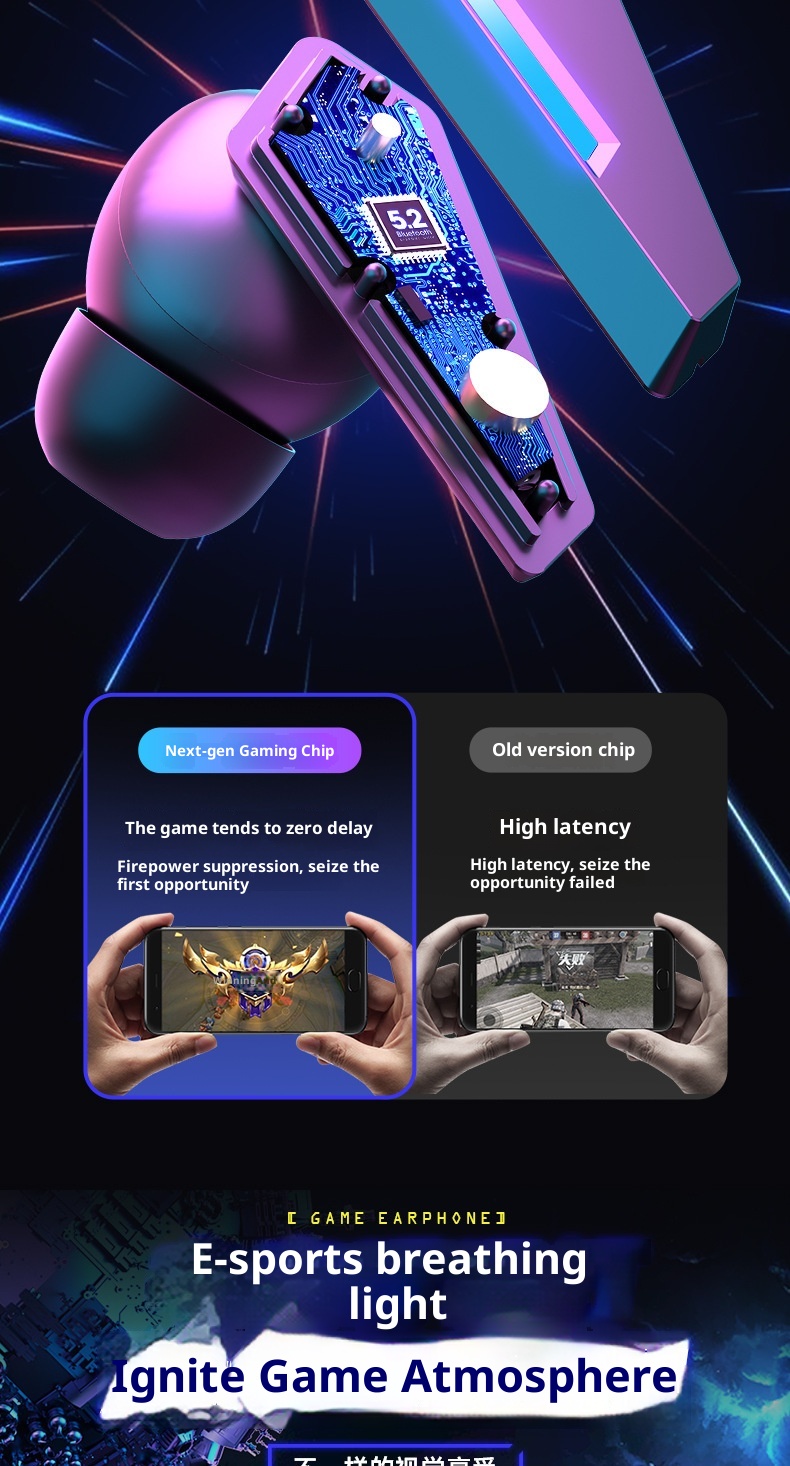 3c M10 Bluetooth Gaming E-sports PUBG Noise Cancelling Sports Headset Running Dedicated In-ear New Model_voghion.com