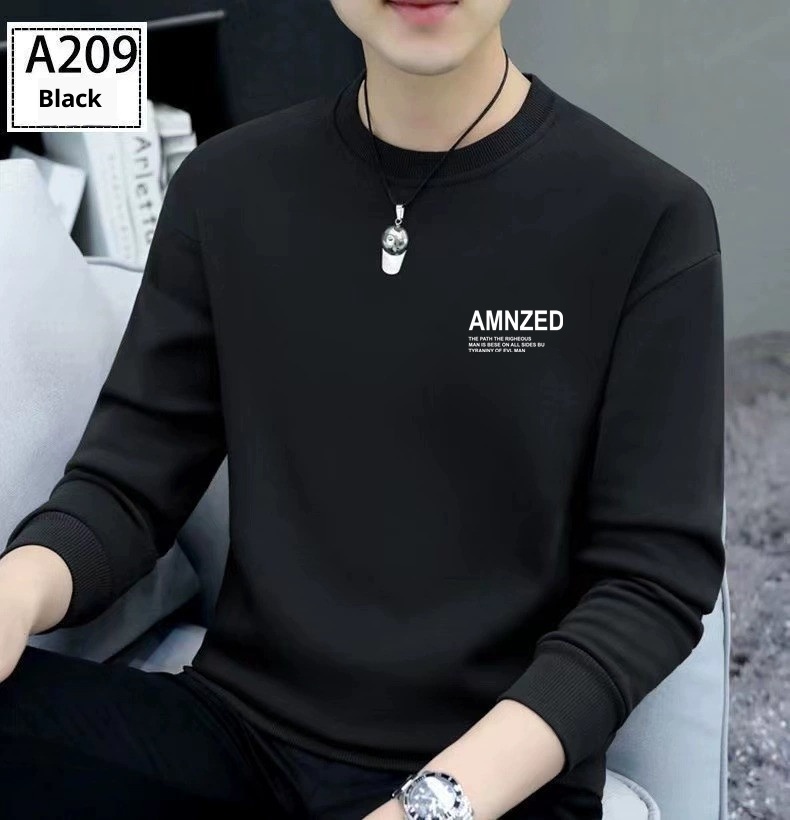 boy Brand Premium Sweatshirt Men's Long Sleeve T-Shirt Autumn Winter Casual Crew Neck Top Fleece Lined Thickened Base Shirt_voghion.com