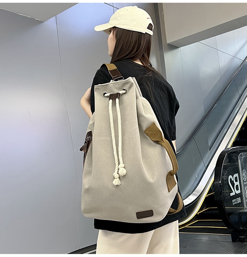 ActiveGo Large Capacity Bucket 2023 New Simple Sports Gym Men's Bag Japanese Style Casual Outdoor Backpack_voghion.com