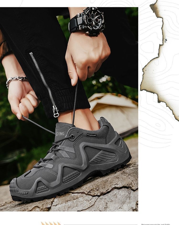 ShoeGlobe Herren 2025 Business Neue rutschfeste Wanderschuhe, strapazierfähige, niedrige, wasserdichte Outdoor-Trekking- und Wüstenstiefel_voghion.com