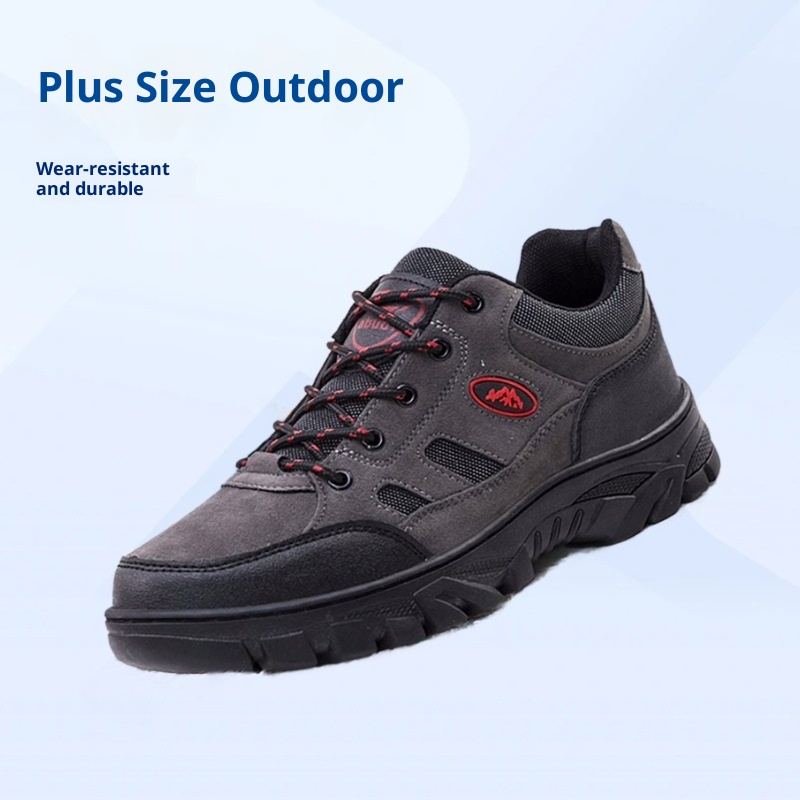 ShoeGlobe Outdoor Sports Hiking Large Sole, Non-Slip, Waterproof, Wear-Resistant, Travel Shoes, All-Season Men's Work Shoes_voghion.com