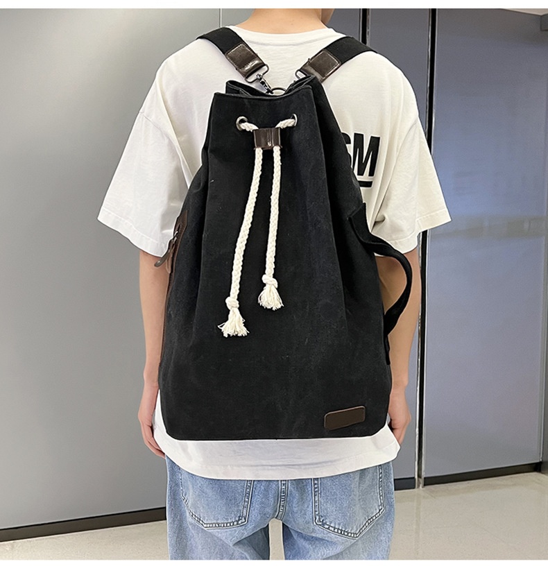 ActiveGo Large Capacity Bucket 2023 New Simple Sports Gym Men's Bag Japanese Style Casual Outdoor Backpack_voghion.com