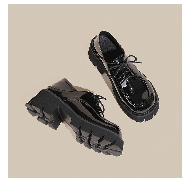 Scarpe da donna in pelle piccole taglie forti 41-43, mocassini con suola spessa, primavera autunno 2024, neri, con tacco alto e spesso, alla moda_voghion.com