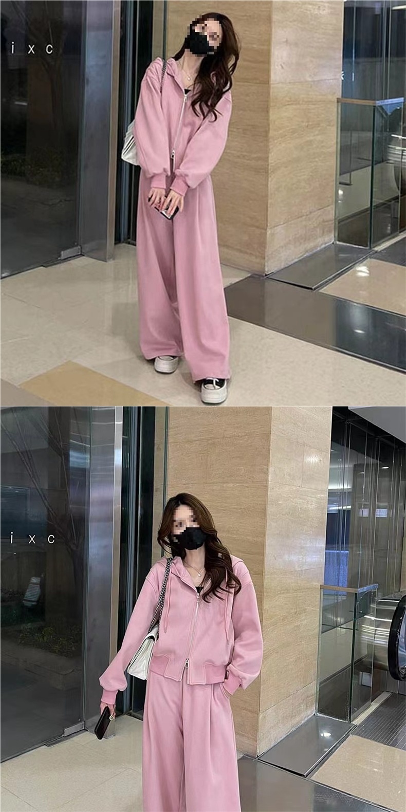 001 Spring Autumn American Style Simple Sports For Women, Hooded Loose Sweatshirt And Casual Wide-Leg Pants Two-Piece Set_voghion.com