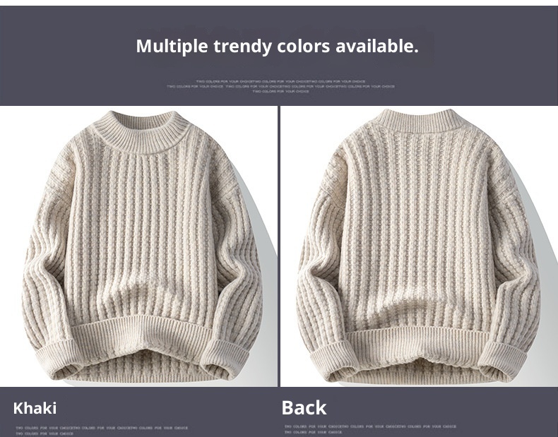 1 2025 Inverno Uomo Versione Coreana Largo Trendy Personalità Ins Maglione Lavorato a Maglia Base Ispessita Abbigliamento_voghion.com