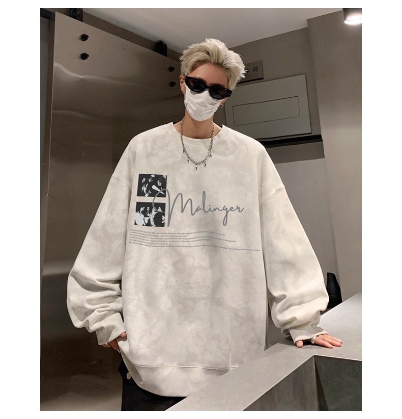 001 Handsome Tie-Dye Sweatshit Set Fo Men Tendy Band Outfit New Ameican Style Fleece Jacket Clothing Matching Men's_voghion.com