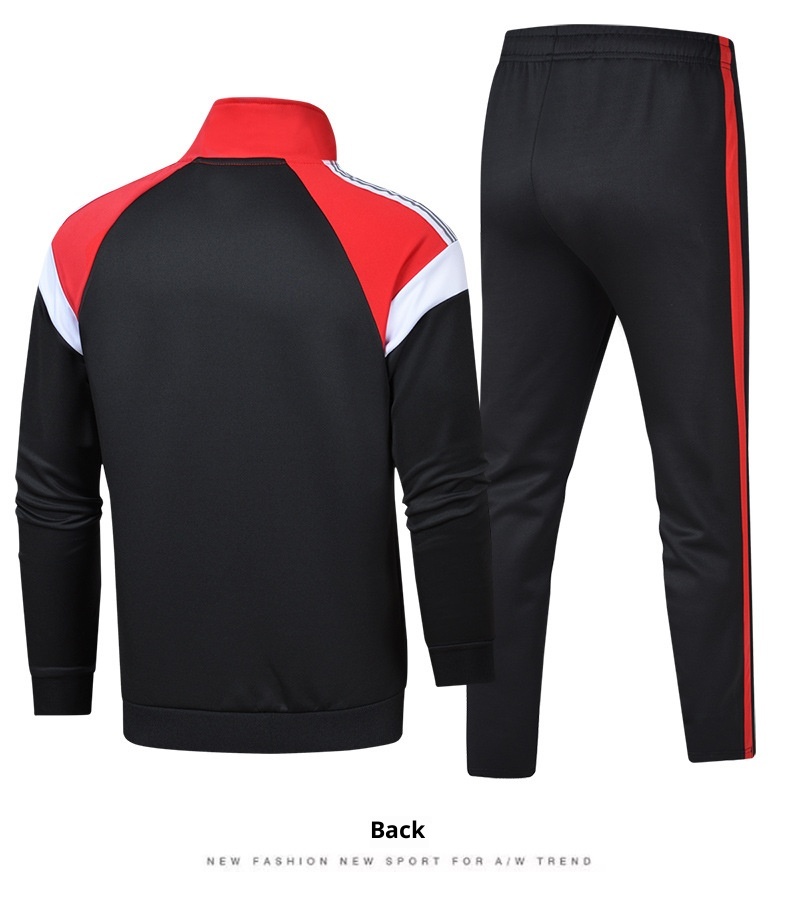 001 Cross-Border Casual Men Outdoor Sports Spring Autumn Sweatshirt Jacket School Group Uniform Two-Piece Set_voghion.com