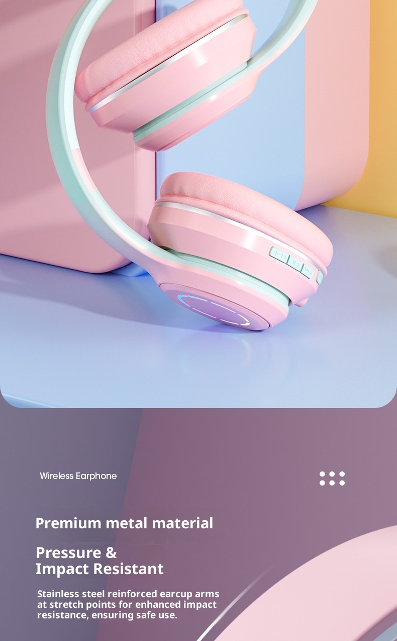 3c Nuovo caldo auricolare Bluetooth a colori sfumati wireless regalo cuffie pieghevoli all'ingrosso_voghion.com