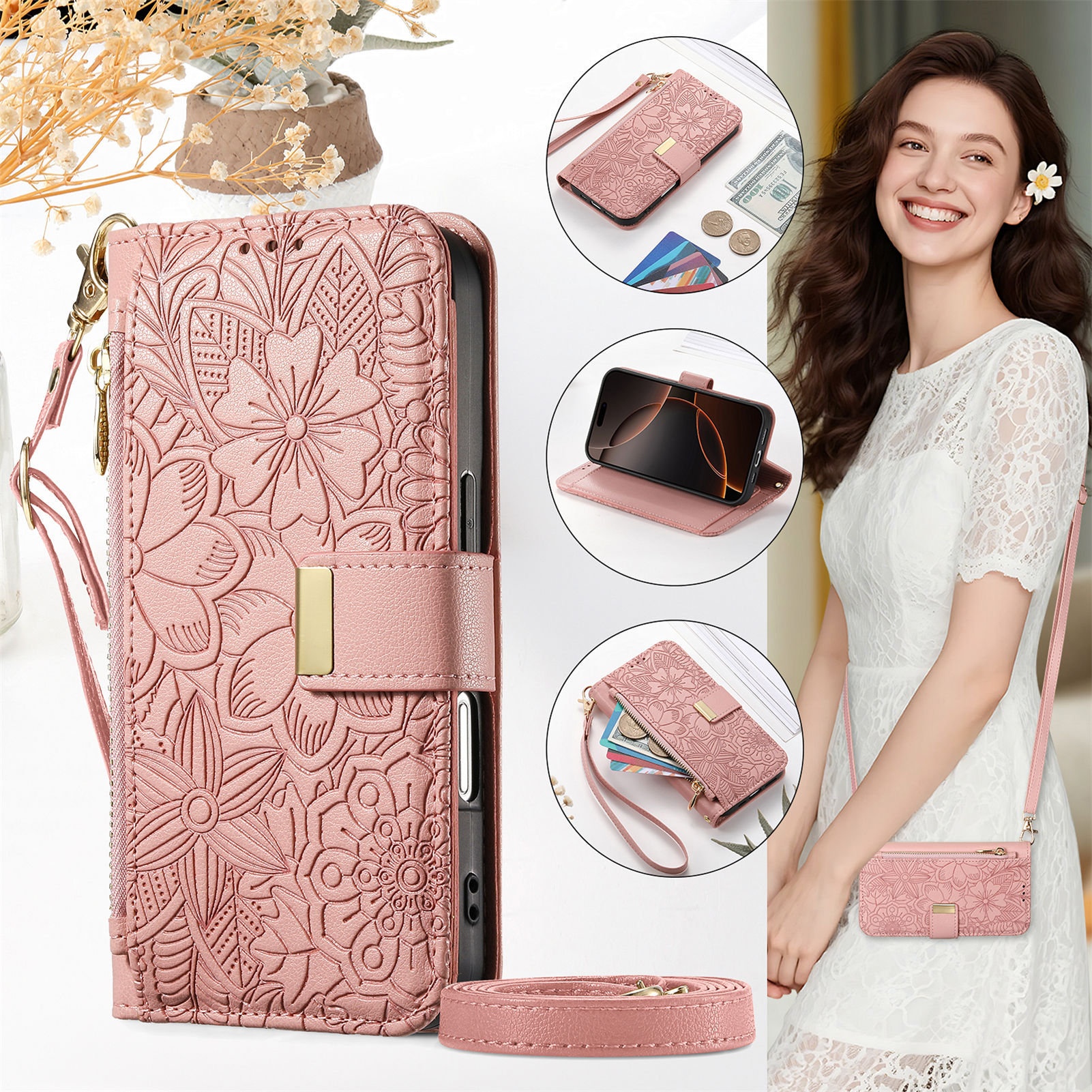 Custodia protettiva in pelle per telefono cellulare giapponese Sharp 4, Sense 9, tracolla lunga, portafoglio, compatibile con TechGlobe_voghion.com