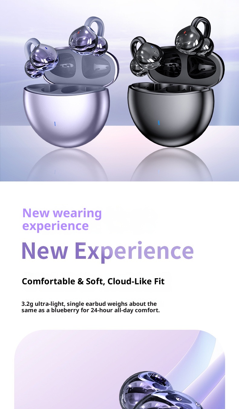 3c Cross-frontal New Cross Conduction Bone Conduction Bluetooth Clip Ear AI Intelligent Translation Wireless Long Battery Life Sports Noise_voghion.com