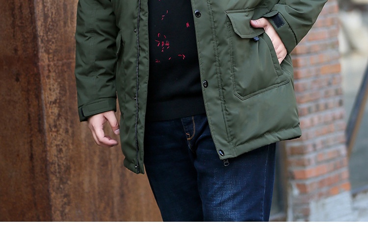 Daunenjacke in Übergröße für Jungen, mittellang, dick gefüttert, warm, Oversized-Wintermantel für Herren_voghion.com