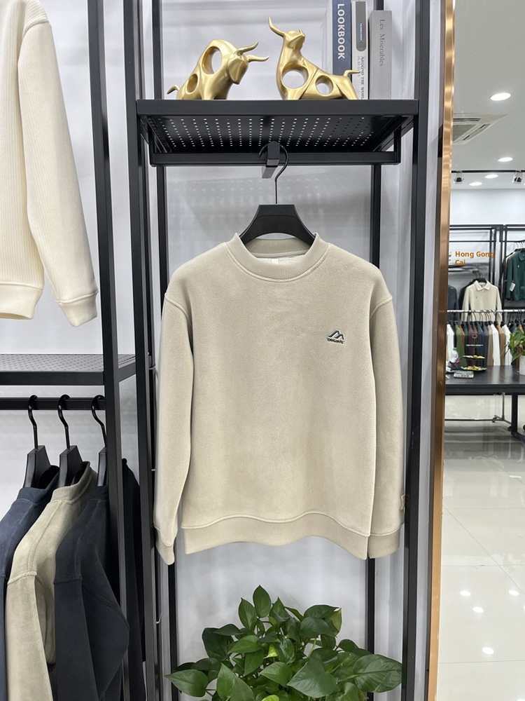 Felpa invernale da uomo con fodera in pile autoriscaldante, spessa, antifreddo, con scollo rotondo, [lana di alpaca] Bestseller_voghion.com