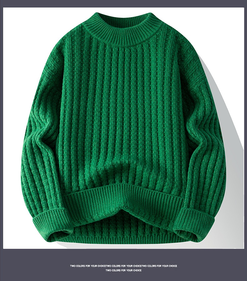 1 2025 Inverno Uomo Versione Coreana Largo Trendy Personalità Ins Maglione Lavorato a Maglia Base Ispessita Abbigliamento_voghion.com