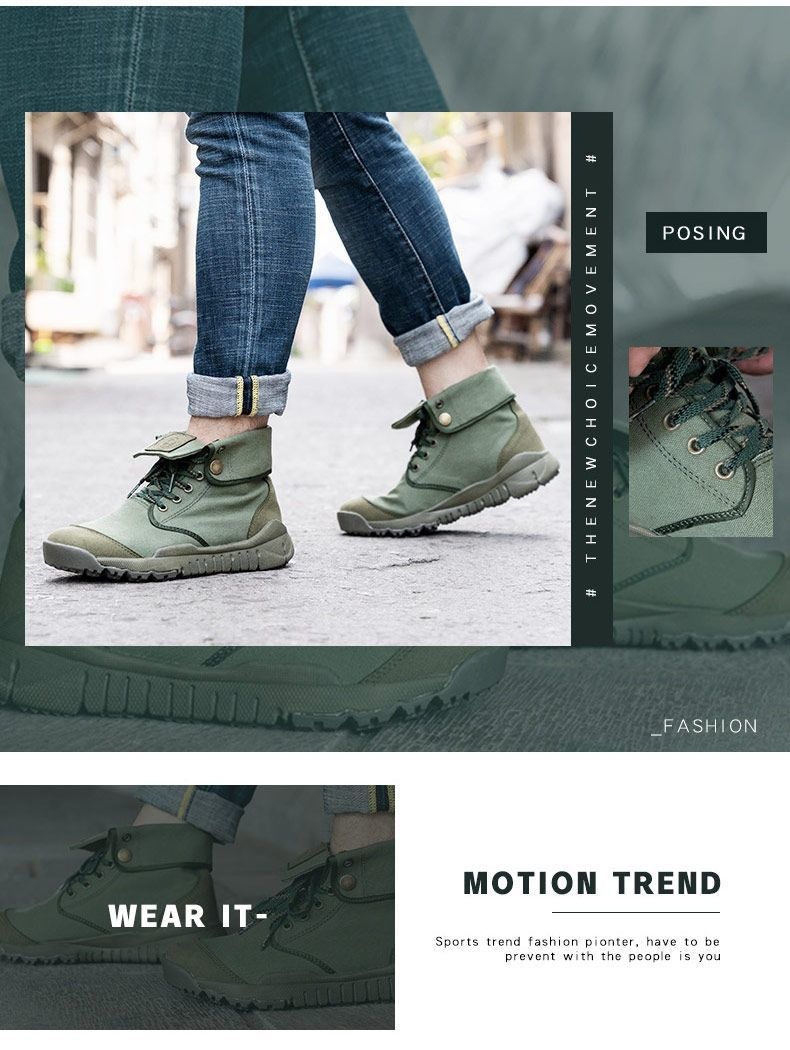 Chaussures montantes ShoeGlobe pour la randonnée en plein air, légères, en toile respirante, antidérapantes, résistantes à l'usure, imperméables et adaptées aux terrains désertiques et au trekking hors-piste._voghion.com