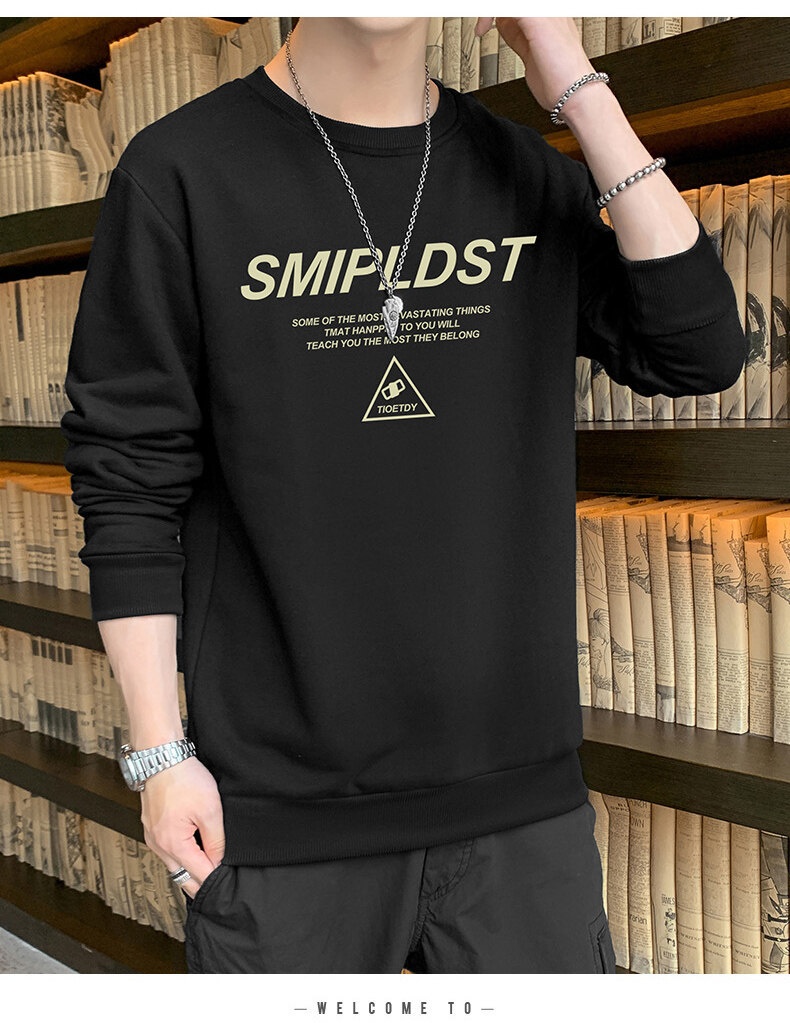 Garçon Nouveaux vêtements d'automne printemps T-shirt à manches longues Chemise de base Pull à col rond pour homme_voghion.com