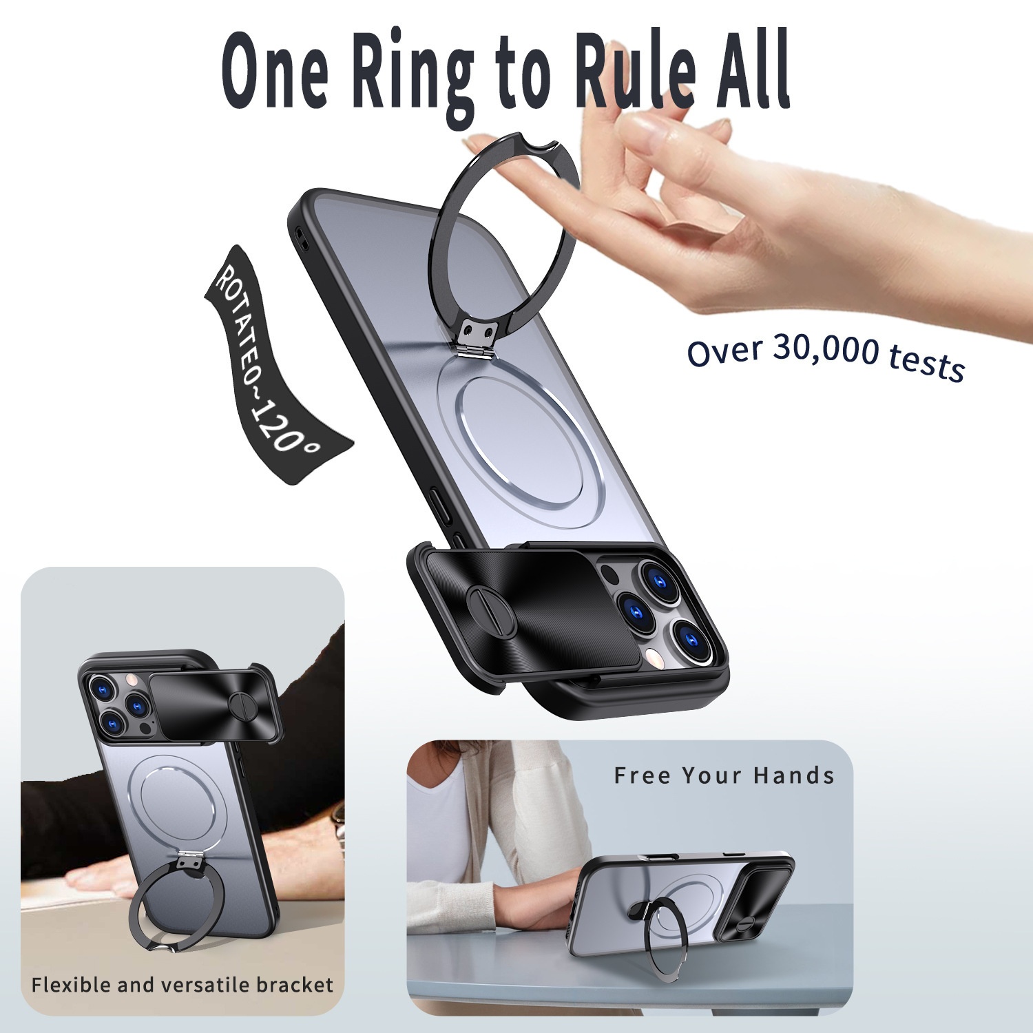 Funda TechGlobe compatible con iPhone 16E con diseño desplegable extraordinario, soporte de carga magnético y protección antigolpes de 15 mm._voghion.com