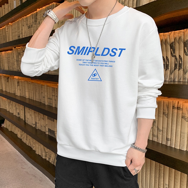 Garçon Nouveaux vêtements d'automne printemps T-shirt à manches longues Chemise de base Pull à col rond pour homme_voghion.com