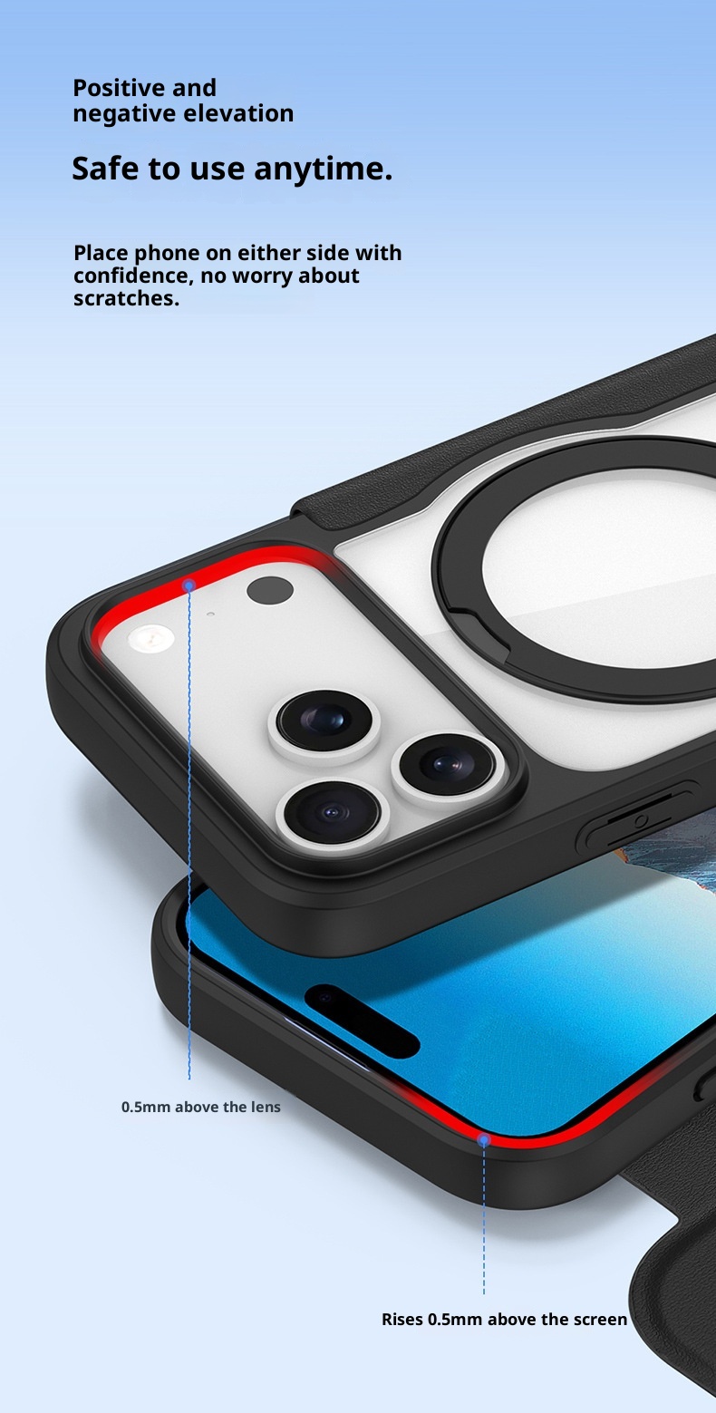 TechGlobe Kompatible iPhone 17 Flip-Case mit magnetischem Ständer, Dual-SIM-Slot, Business-Lederhülle, Fabrik-Großhandel_voghion.com