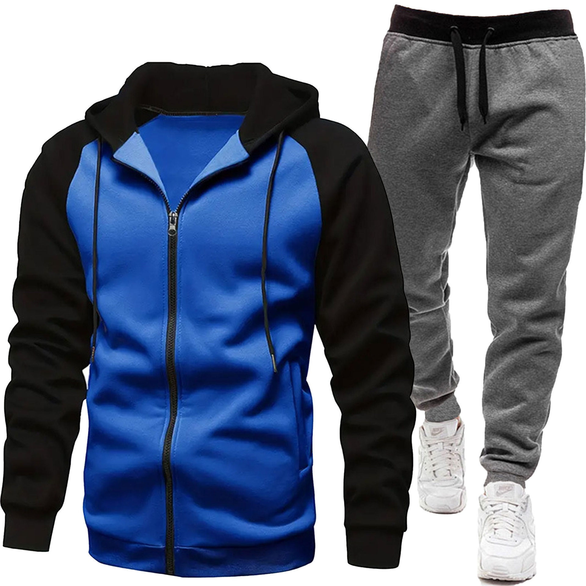 001 Cross-Border New Men's Jacket Autumn Winter European And American Color Block Fashion Raglan Sleeve Casual Sweatshirt_voghion.com