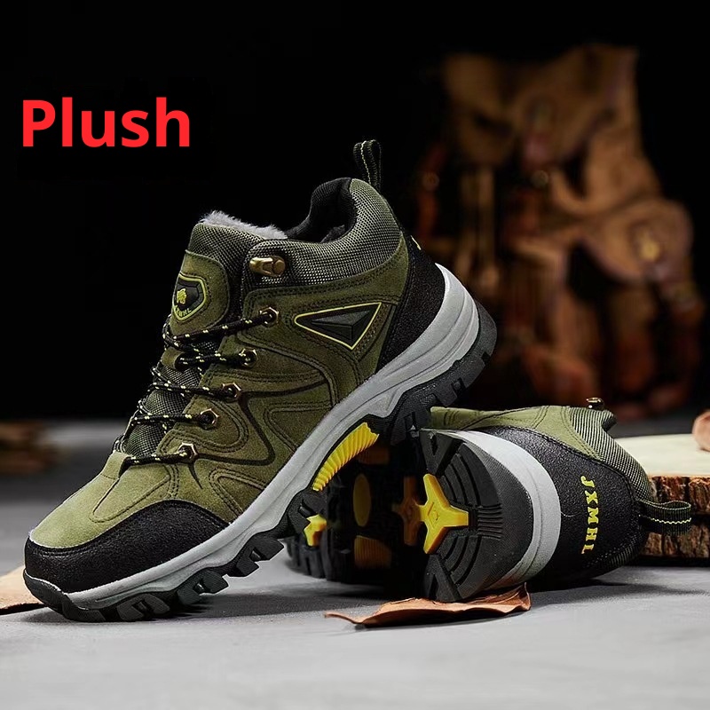 ShoeGlobe, scarpe da trekking da uomo di grandi dimensioni, spesse, impermeabili, antiscivolo, foderate in pile, in cotone, da viaggio, stivali da neve per esterni_voghion.com