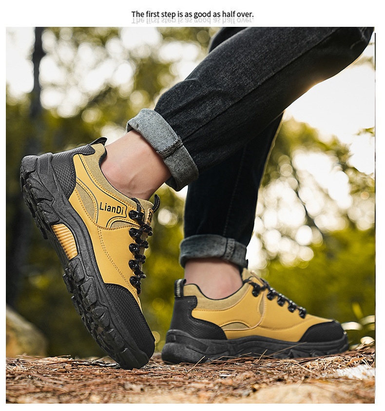 ShoeGlobe Safety 2024 Winter New Outdoor Hiking Non-Slip Trendy Men's Casual Thick-Soled Retro Work Shoes_voghion.com