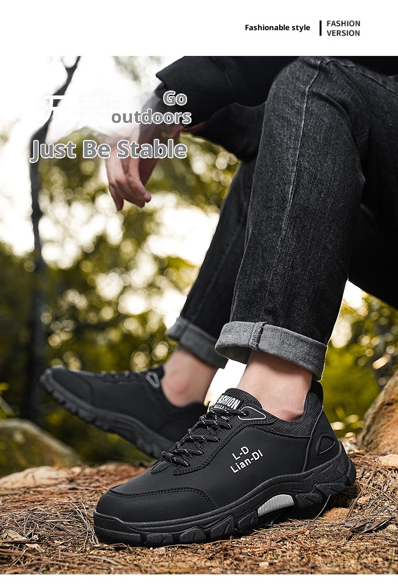 ShoeGlobe Safety 2024 Winter New Outdoor Hiking Non-Slip Trendy Men's Work Thick-Soled Large Size Casual Shoes_voghion.com