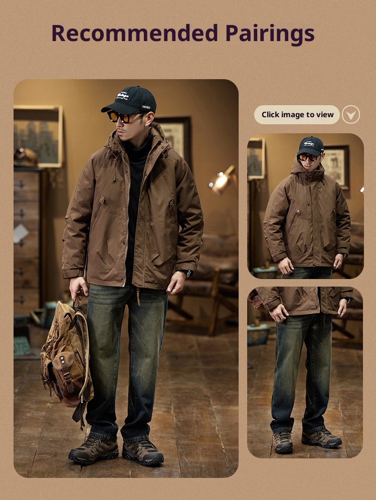 boy American Workwear Men Winter Jacket Outdoor Waterproof Warm Down Liner Detachable Windbreaker Coat_voghion.com
